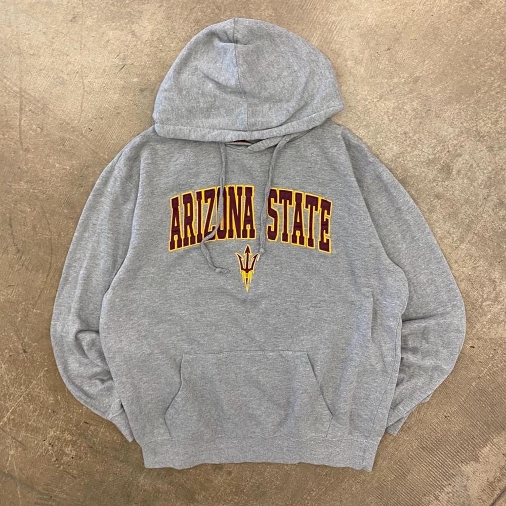 Vintage ASU Arizona State University Sun Devils 2000s Stadium Grey Hoodie Large